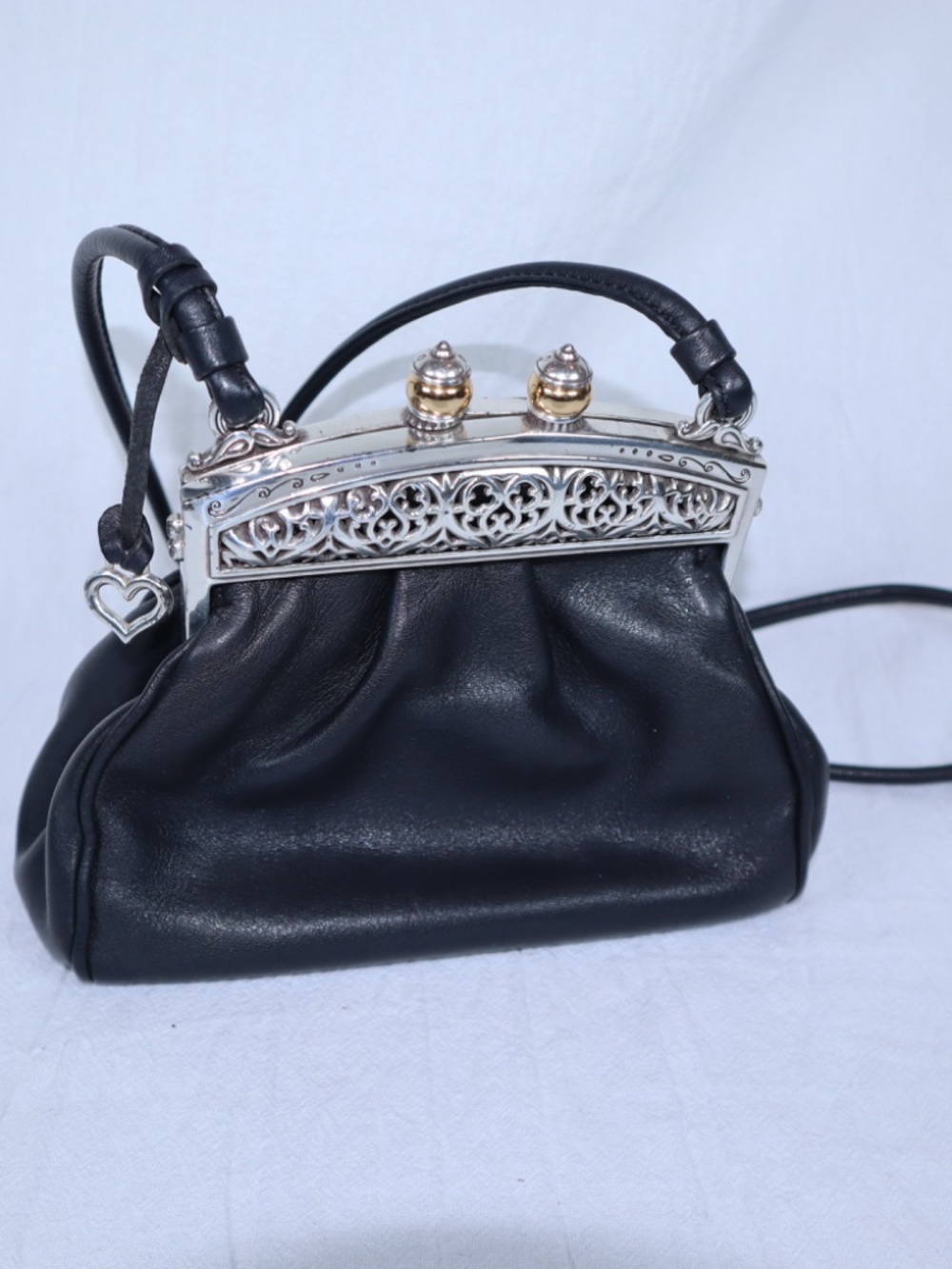 Vintage Brighton Magnetic Kiss Lock Crossbody Purse Cocktail Lined